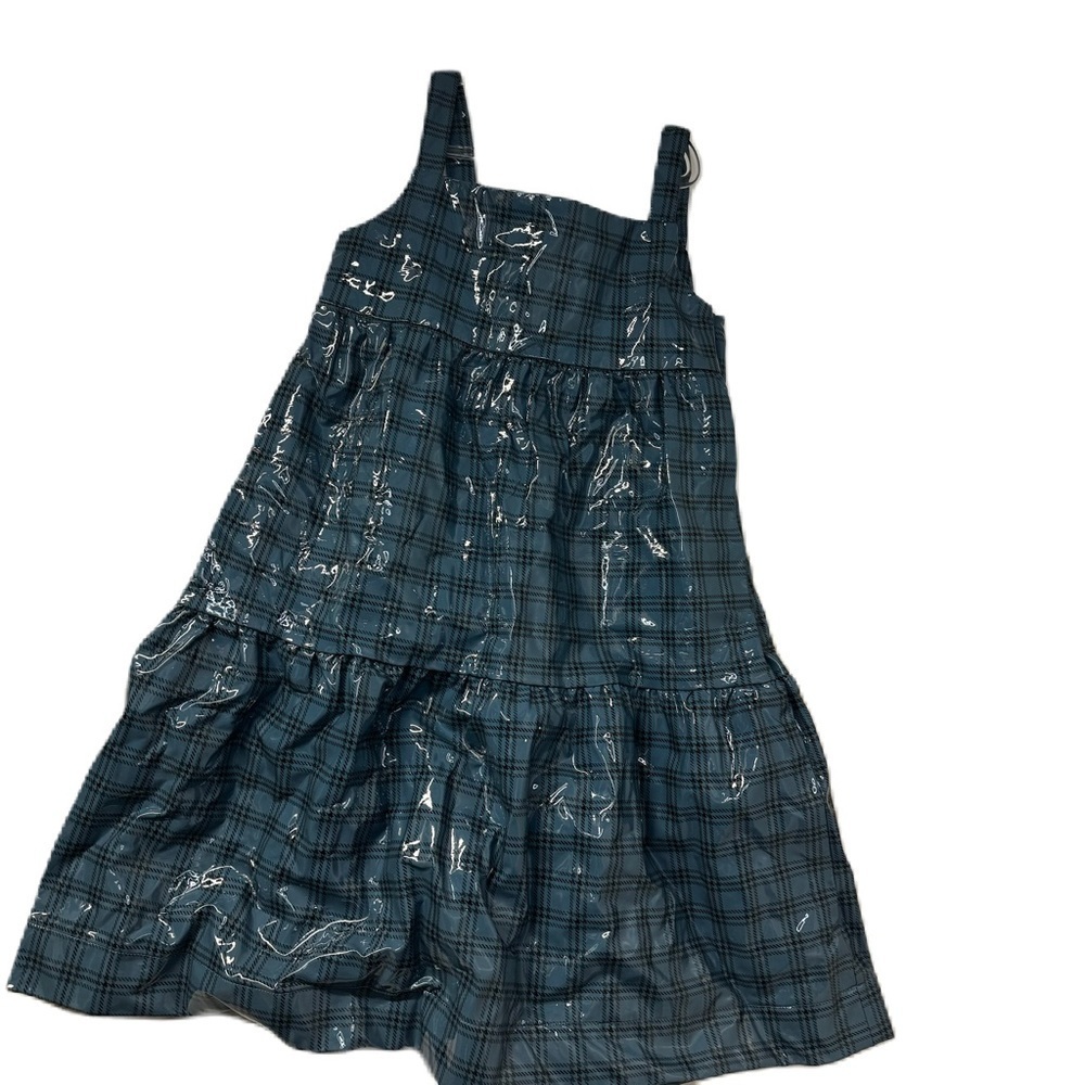 Lilou girls sz 10 blue black plaid NWT tiered prep jumper dress midi fun holiday